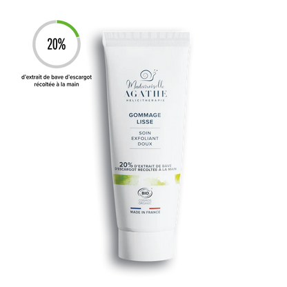 Gommage lisse à la bave d'escargot certifié bio - soin exfoliant doux