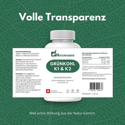 NATURFABRIK Capsule Kale K1 e K2 - 100 Capsule