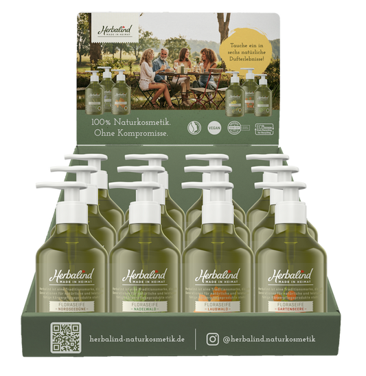 HERBALIND counter display Flora soap