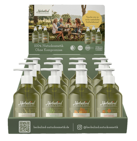 HERBALIND counter display Flora soap