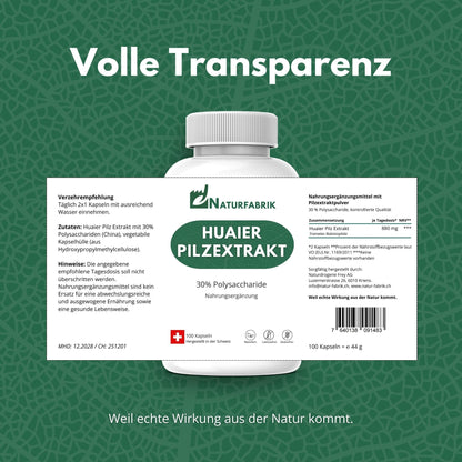 NATURFABRIK Capsule di Estratto di Fungo Huaier 100 pezzi