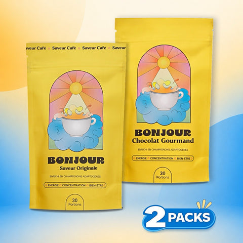 Bonjour Duo Original & Chocolate | Functional Mushroom Drinks