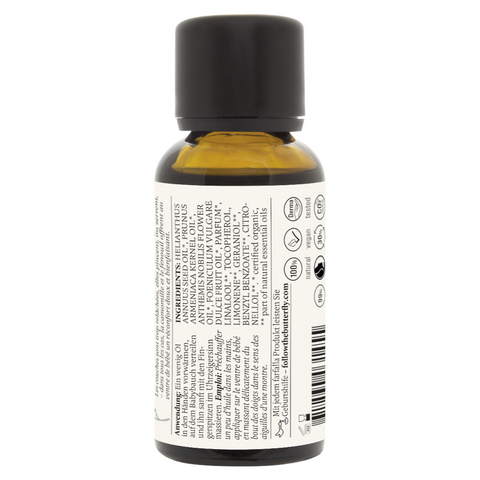 Farfalla – Olio comfort per la pancia del bebè al finocchio e camomilla | Olio per massaggio neonati | 30 ml