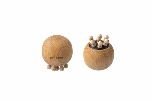KOSTKAMM Faszienbürste, Kugel, Buche, runde Holznoppen, d=6cm