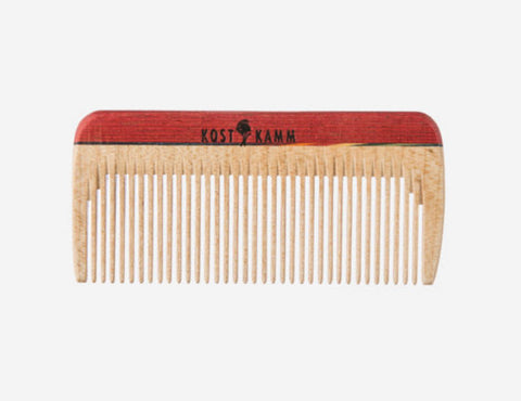 KOSTKAMM Mini-Taschenkamm Holz, bunt, fein 8cm