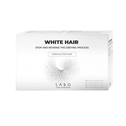 Labo Suisse white hair stop and reverse the greying process for 60 % grey hair 20 / 60 ampoules for men - Beauty & the Lion
