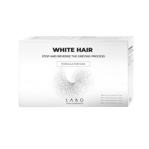 Labo Suisse white hair stop and reverse the greying process for 60 % grey hair 20 / 60 ampoules for men - Beauty & the Lion