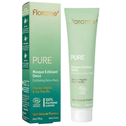 PURE - Masque Détoxifiant Exfoliant - Visage - Peau mixte à grasse, 65 ml