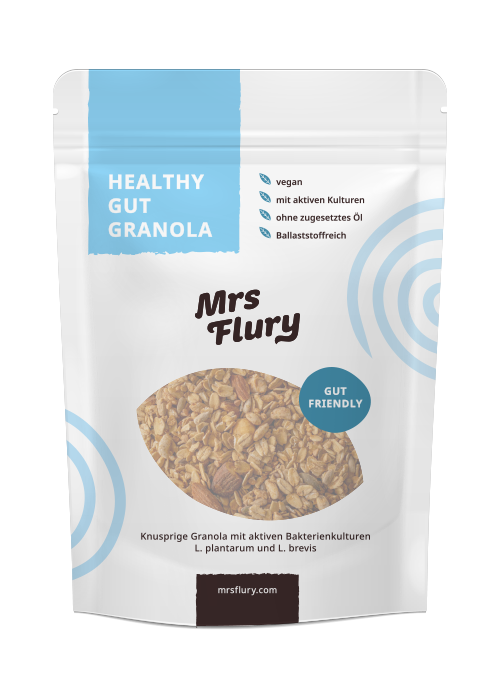 Mrs Flury Healthy Gut Granola 300 g – Crunchy Granola with Oats, Probiotics, Nuts & Seeds