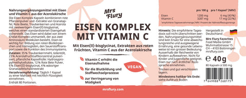 Eisen Komplex Kapseln mit Vitamin C