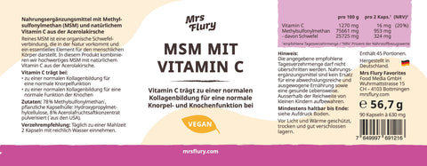 Mrs Flury MSM Capsules with Natural Vitamin C