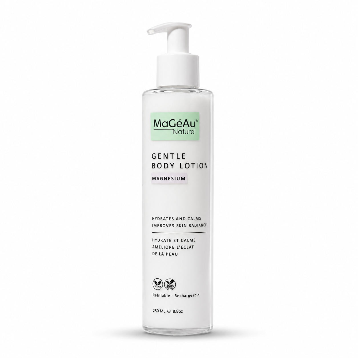 MaéAu Gentle Body Lotion bottle on a white background