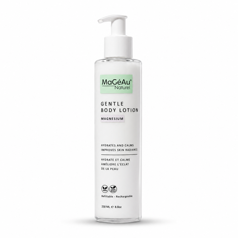 MaéAu Gentle Body Lotion bottle on a white background