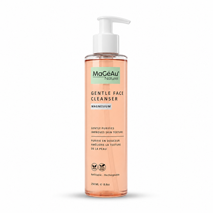Bottle of MaGeAu Gentle Face Cleanser on a white background