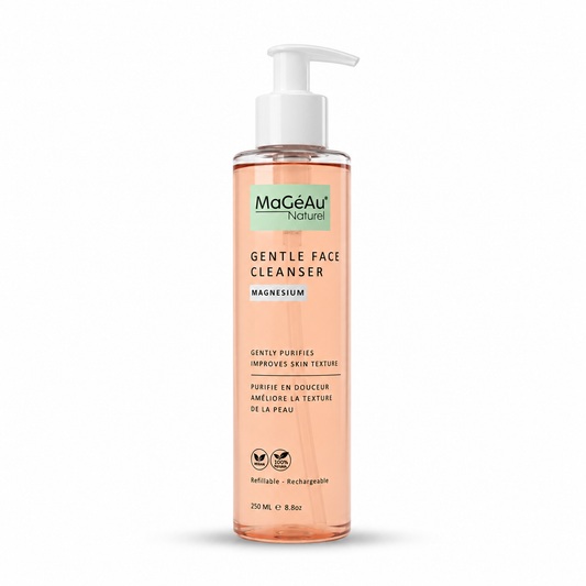 Bottle of MaGeAu Gentle Face Cleanser on a white background