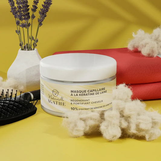 Masque capillaire à la kératine de laine certifié bio - régénérant & fortifiant