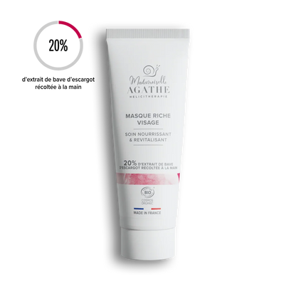 Masque riche à la bave d'escargot bio - nourrit & revitalise