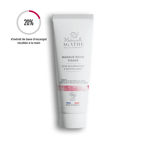 Masque riche à la bave d'escargot bio - nourrit & revitalise