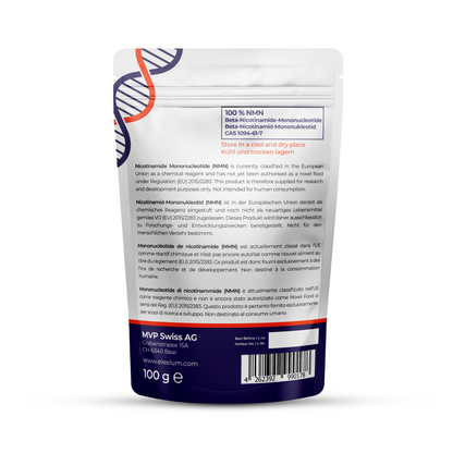 Uthever® NMN Pulver 100g | Nicotinamid Mononukleotid mit >99 % Reinheit – Laborgeprüft – Swiss Quality