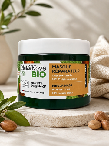 NAT&NOVE - Bio-Weichheit 2-in-1 Maske und Spülung - Nähre dein Haar und belebe es! 🌿✨