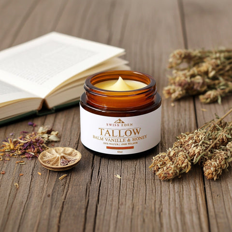 Schweizer Tallow Balm Vanille und Honig – aus Bio  Weidetalg von Swiss Eden