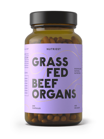 Organes de bœuf bio nourri à l'herbe séchés en capsules