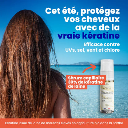 Sérum capillaire à la kératine de laine certifié bio - répare & protège