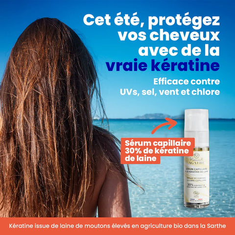 Sérum capillaire à la kératine de laine certifié bio - répare & protège
