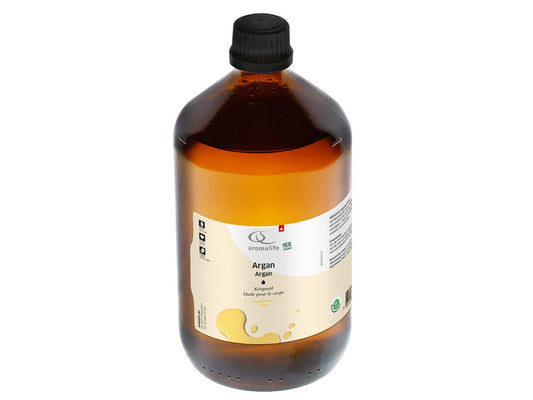 AROMALIFE Arganöl naturbelassen (leichter Duft) - BIO Körperöl 1 l