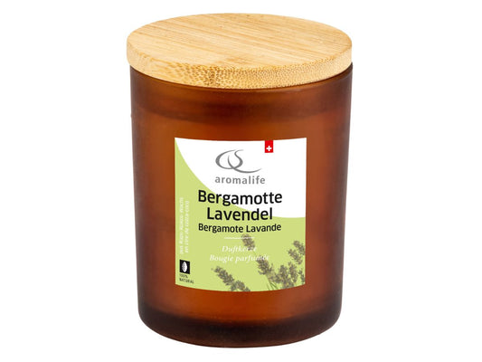 AROMALIFE Duftkerze im Glas Bergamotte Lavendel