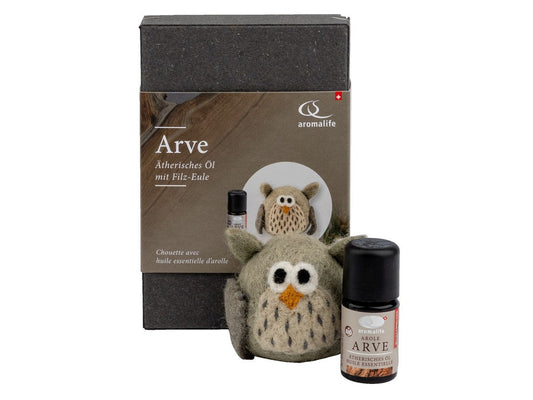 AROMALIFE Geschenkset Filz Eule mit Arve