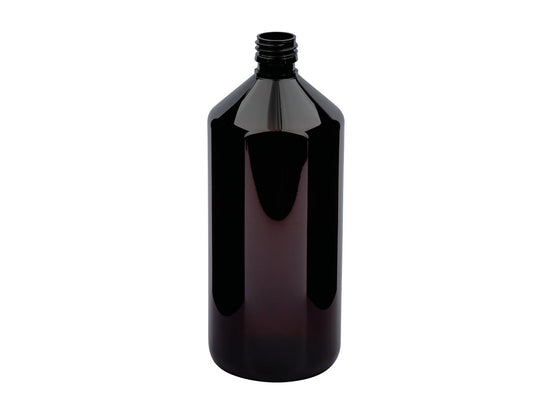 Aromalife Bottiglia rPET marrone-trasparente rotonda 1000 ml (1 pezzo)