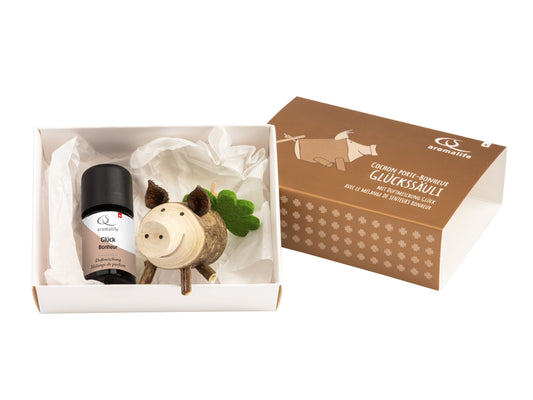 AROMALIFE Glückssäuli Holz m Duftmisch Glück