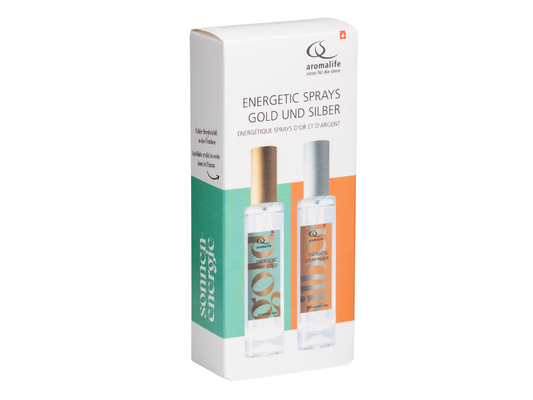 Aromalife Spray Energetico Oro e Argento - Set regalo (50 ml ciascuno)