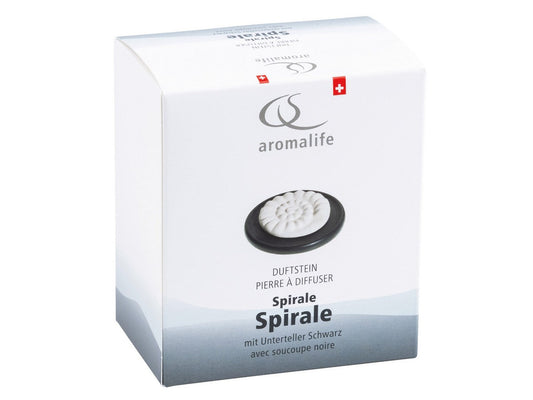 AROMALIFE Duftstein Set Spirale&Unterteller schwa