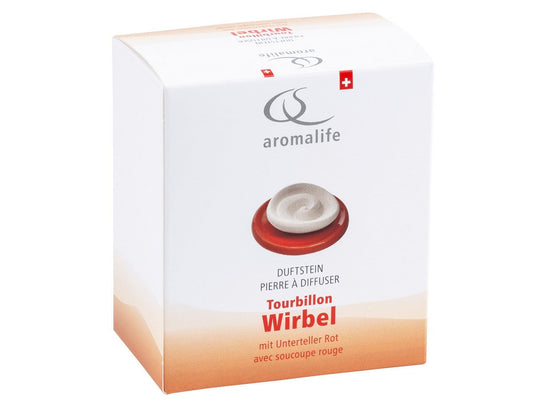 AROMALIFE Duftstein-Set Wirbel und Unterteller rot