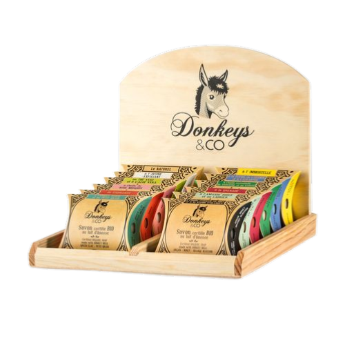 Présentoir en bois pour savons, Donkeys & Co, 27×28x24cm*