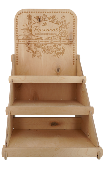 ROSENROT Leer - Thekendisplay Holz