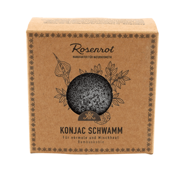 ROSENROT Konjac Sponge - Bamboo Charcoal