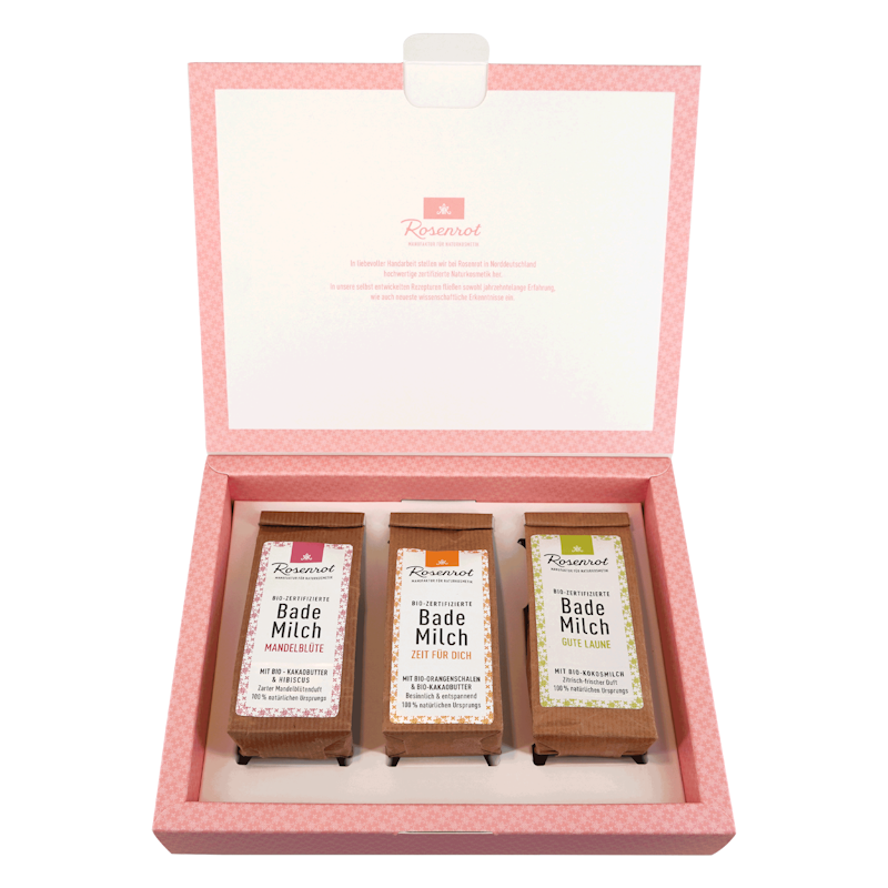 ROSENROT Geschenkset Bademilch