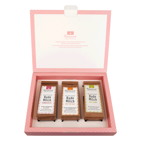 ROSENROT Geschenkset Bademilch
