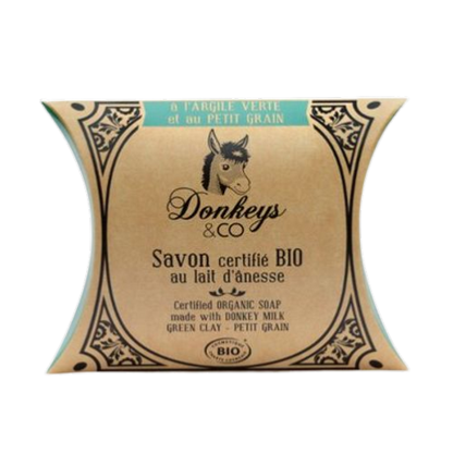 Savon au lait d'ânesse ŕ l'argile verte et au petit grain, Donkeys & Co, 100g*