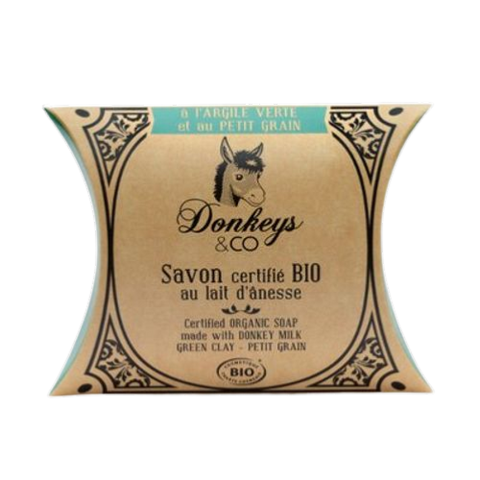 Savon au lait d'ânesse ŕ l'argile verte et au petit grain, Donkeys & Co, 100g*