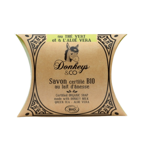 Savon au lait d'ânesse au thé vert et ŕ l'aloé vera, Donkeys & Co, 100g*