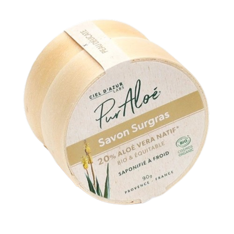 Savon surgras 20% aloe vera et équitable, Pur'Aloé, 90g*