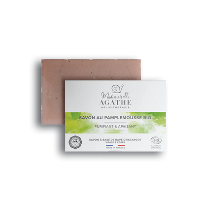 Savon pamplemousse à la bave d'escargot bio - purifiant & apaisant