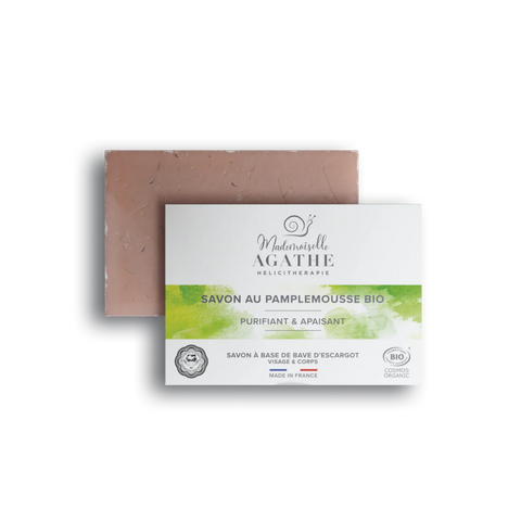 Savon pamplemousse à la bave d'escargot bio - purifiant & apaisant