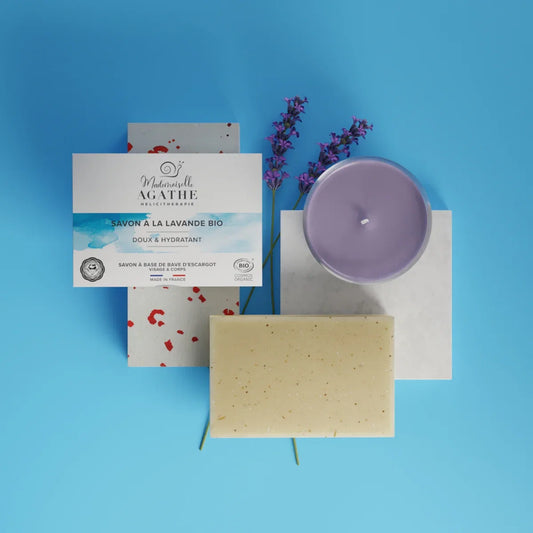 Savon lavande à la bave d'escargot bio - doux & hydratant