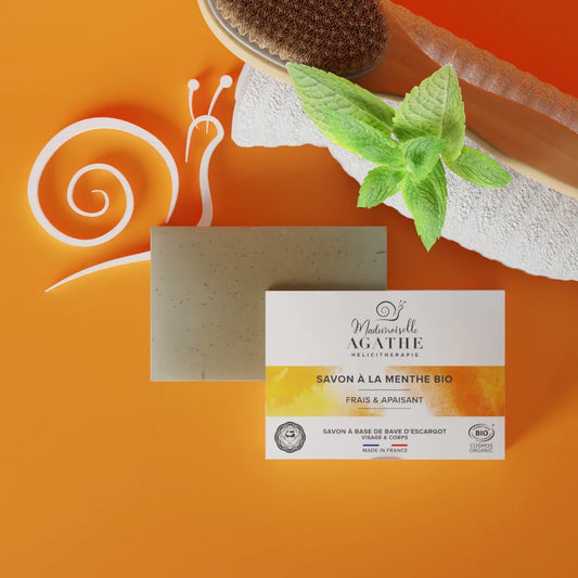 Savon menthe à la bave d'escargot bio - frais & apaisant