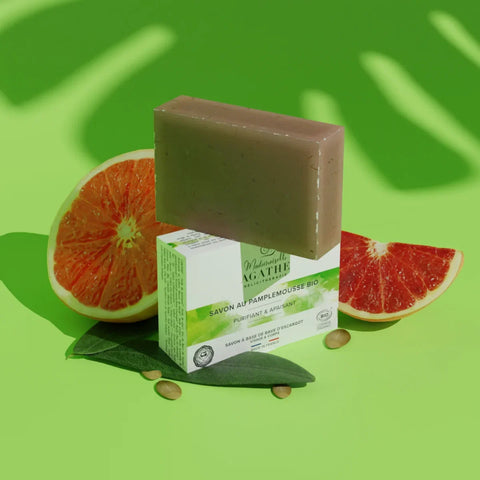 Savon pamplemousse à la bave d'escargot bio - purifiant & apaisant